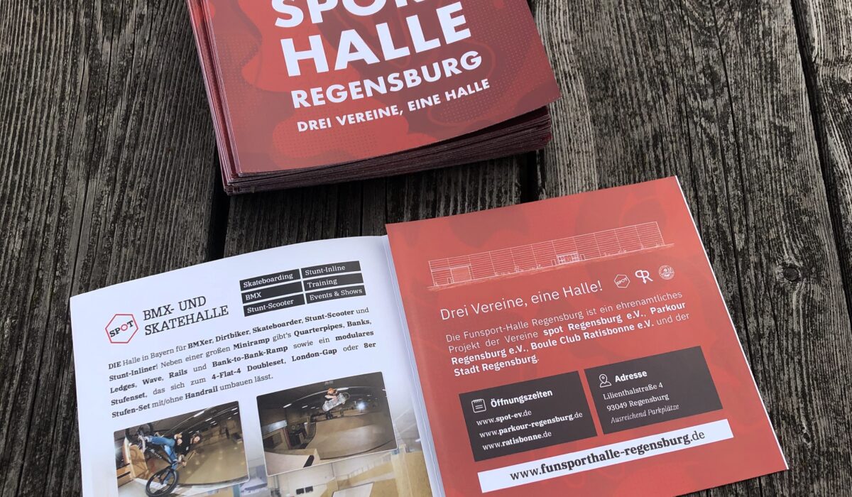 neuer Flyer für die Funsporthalle Regensburg