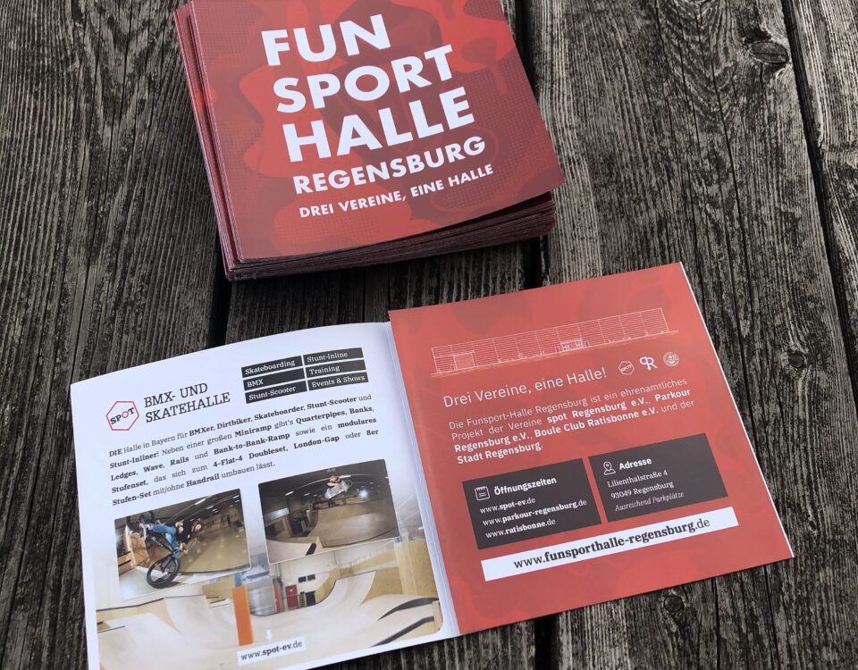 neuer Flyer für die Funsporthalle Regensburg